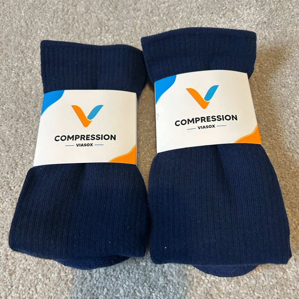 🔥🆕🔥 Viasox Navy Blue Compression Socks – Size L/XL